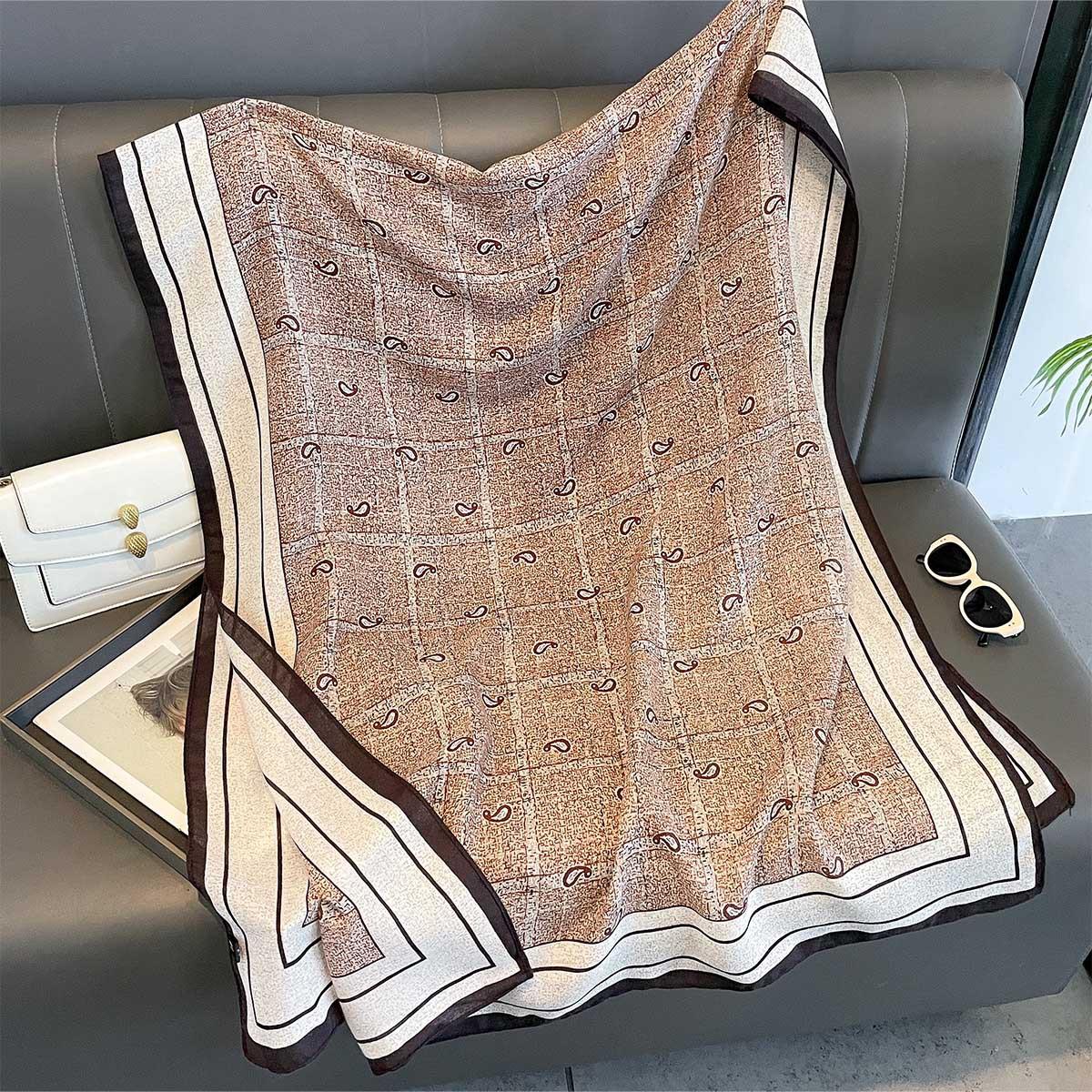 Women Cotton Linen Rose Print Scarf Shawl Hijab Muslim Long Headscarf Scarves Head Wraps Long Female Head Scarf One Size