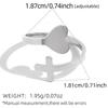 304 Stainless Steel Heart Cross Open Rings for Women Men Romantic No Fading Adjustable Couple Rings Valentine's Day Jewelry Gift