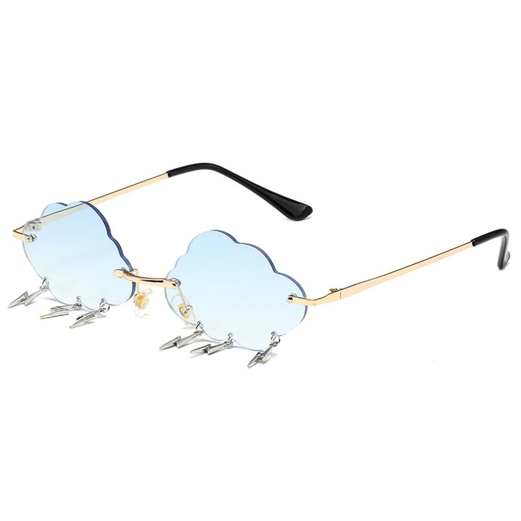 Stylish Cloud Lightning Sunglasses for Girls Boys Photo Props Travel Hip Hop Sunglasses Frameless Hip Hop Glasses