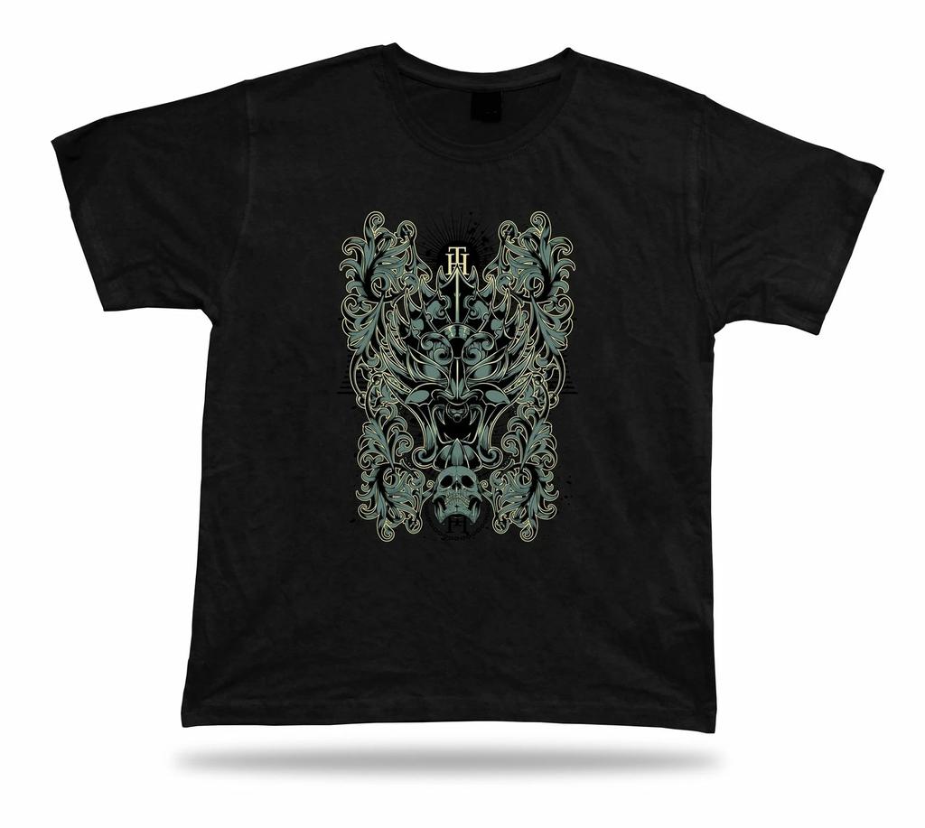 Tshirt Tee Shirt Birthday Gift Idea High Tribute Demon Mask Skull Floral Vine