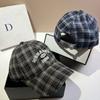 Ins College Style Plaid Baseball Cap England Polished Cotton Cap Men And Women Couple Hat