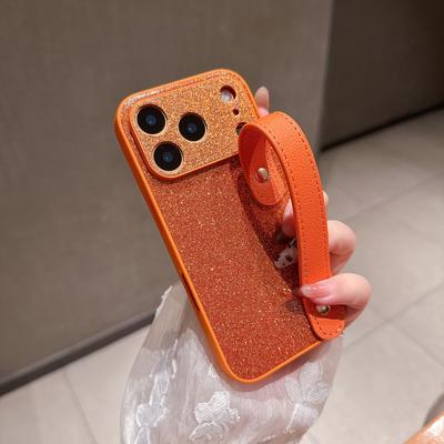 Polvere Glitter Lussuosa per Custodia Cellulare iPhone17promax per Apple 16 Integrale Anti-caduta 15 Porta Cinturino da Polso