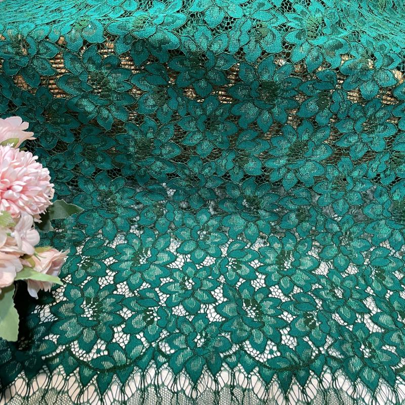 Lace Fabric 150x150cm for Dresses Clothes Sewing White Blue Hollowed-out Plain Cloth Heavy Press Yarn Three-dimensional Mesh