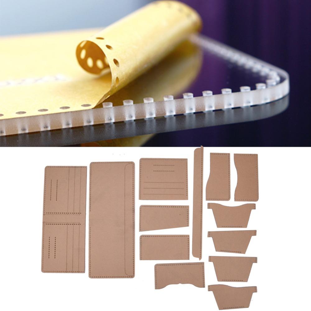 Acrylic Wallet Template Transparent with Punch Marks Leather Pattern Acrylic Durable Material 1:1 Ratio Purse Template