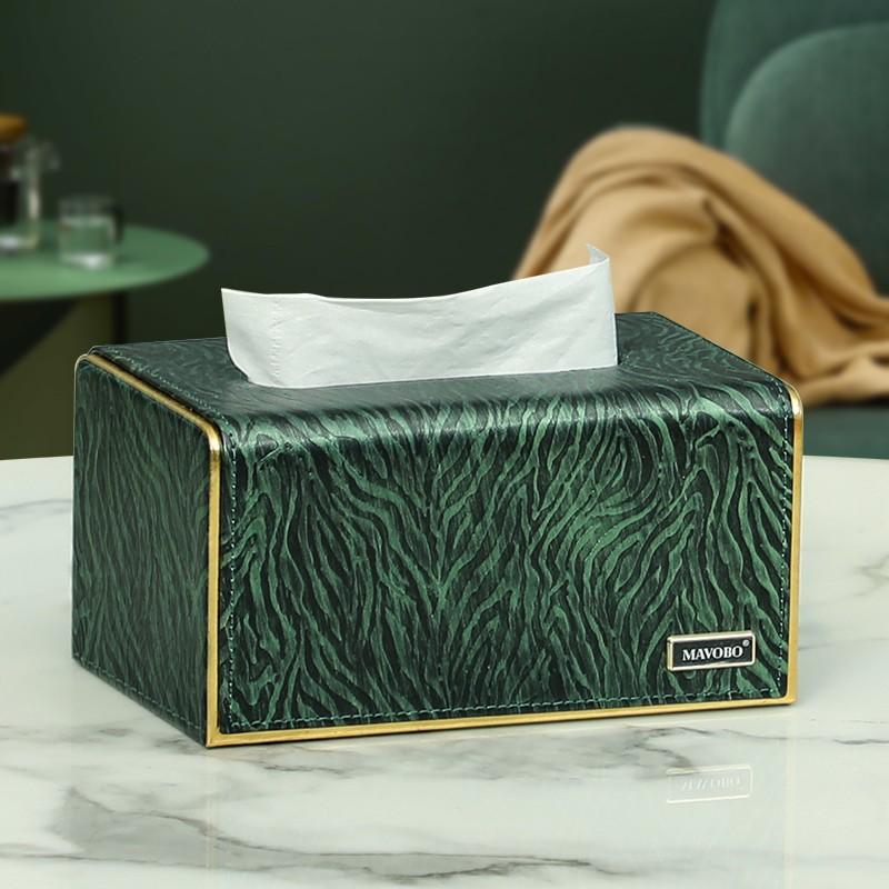 Boîte à mouchoirs de luxe de style européen, porte-mouchoirs en cuir de haute qualité, décoration pour salon, salle de bain, hôtel