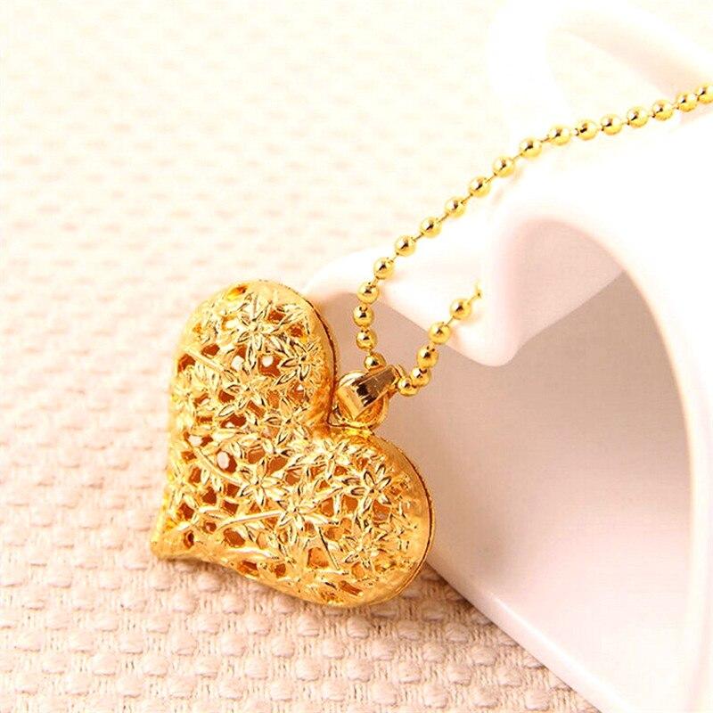 

Fashion Vintage Hollow Out Peach Heart Alloy Long Chain Necklace Wedding Party Favor Gifts