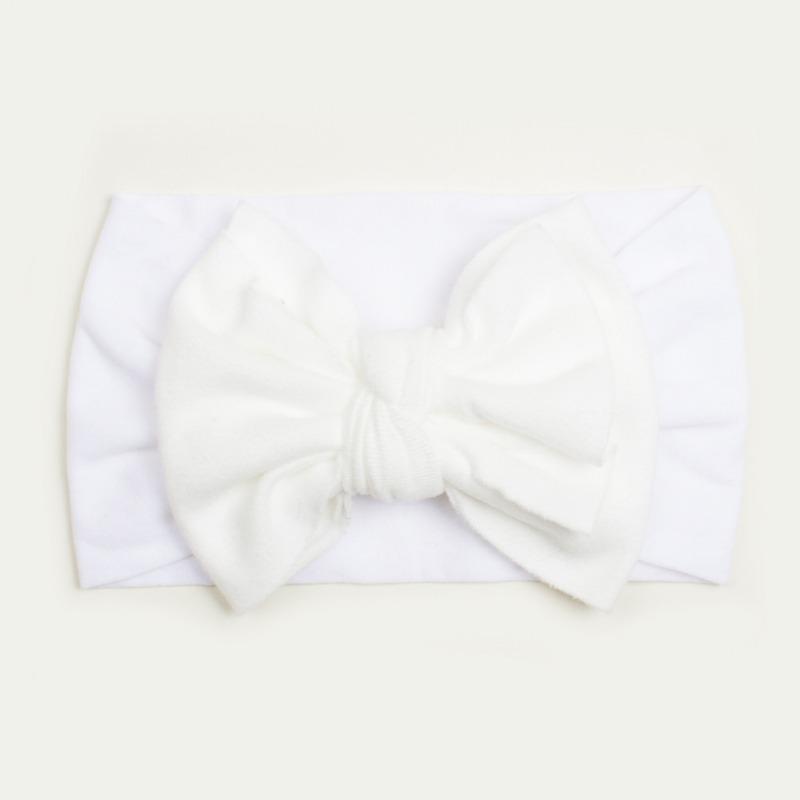 Spring thin baby plain bow headscarf, children's soft and comfortable nylon headband, baby headband