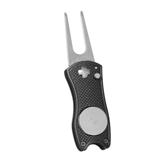 Składany znacznik kulki ze stali nierdzewnej Golf Divot Tool Pitch Groove Repair Cleaner