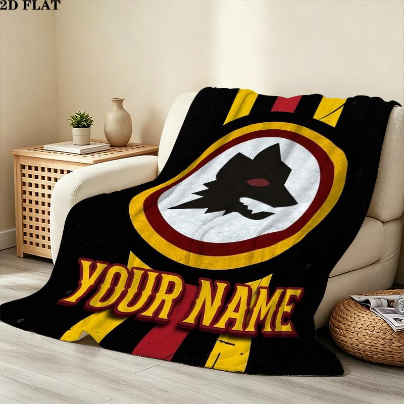 Custom Name Roma Print Flannel Blanket, High quality Comfortable for All Seasons, Home Decor, Warmth and Comfort, Perfect for Christmas Gifts