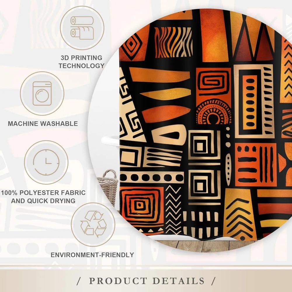 African Abstract Ethnic Printed Shower Curtain Afro Tribal Boho Geometric For Bathroom Decor