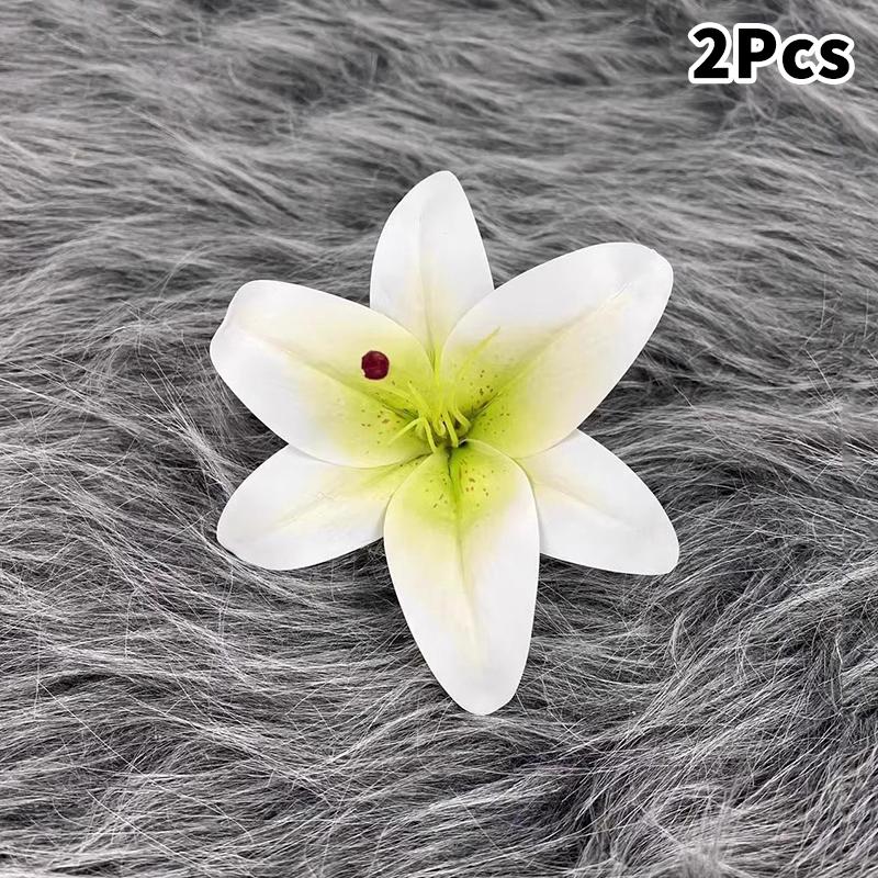 2Pcs Simulation Lily Hair Claw Ponytail Clip For Women Girls Cute Hairpin Large Hair Clip  Hair Accessories Gifts