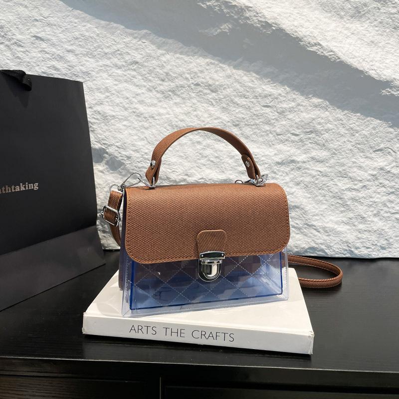 2025 new messenger bag women's fashion high sense translucent versatile single shoulder portable diagonal span saddle bag