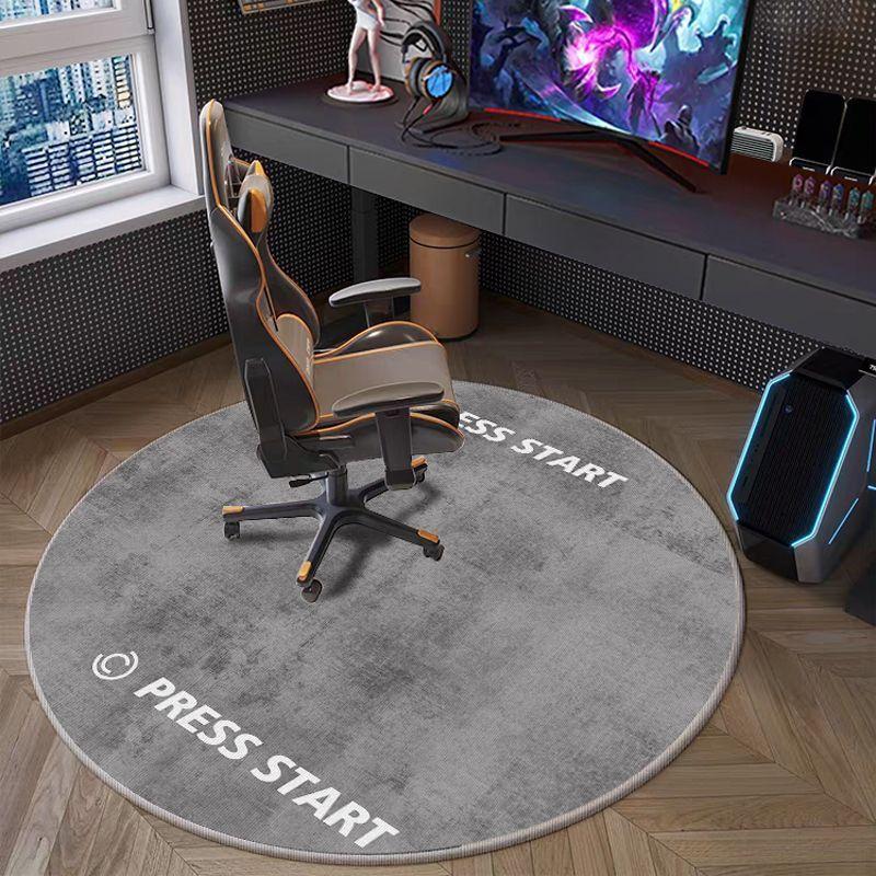 

VIKAMA петлевой ворс Игровой коврик для пола Нескользящий Грязеотталкивающий Коврики для учебы Круглый Крутой узор с игровым джойстиком Ковер для спальни Дом 80X80CM (2.6X2.6FT белый