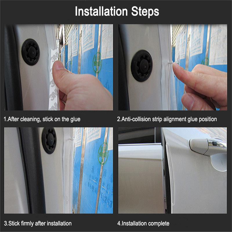 8pcs/set Car Door Side Edge Protector Strip Auto SUV Scrape Guard Bumper Handle Protective Cover Sticker Universal Auto Decal Interior Mirrors 6