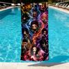 Demon Slayer Print Beach Towel Design, Soft, Lightweight. for Home Bathroom, Spa, Pool, Yoga, Surfing, Camping, Gift for Family, Friend