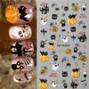 New Nail Art Stickers Halloween Cartoon Black Cat Pumpkin Ghost 5D Embossed Three-dimensional Nail Stickers
