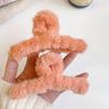 Winter Plush Hair Claw Faux Furry Korean Style Cross Teeth Back Head Shark Clip Solid Color Hair Barrette Headwear Hair Accessories