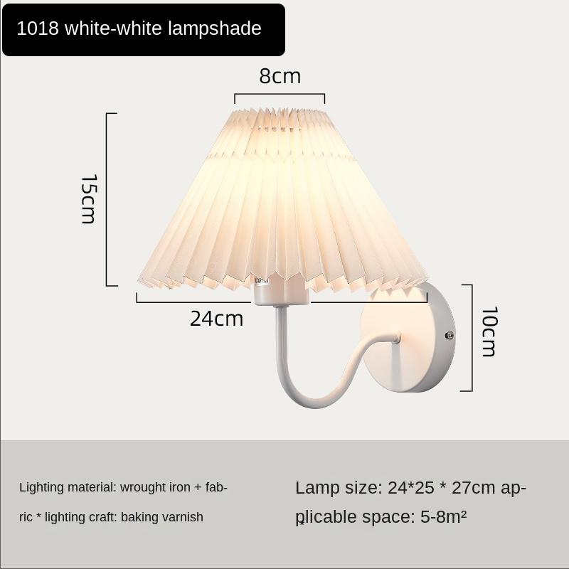 Nordic Table Lamp Bedroom Bedside Dining Dressing Drawing Lampe Pleated Creative Desk Light Retro Iron artLamps