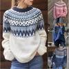 Pulover pentru femei de toamnă și iarnă, acrilic, cu ac gros, jacquard