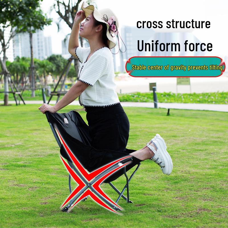 Přenosné křeslo Moon s opěrkou hlavy pro kempování, rybaření, grilování a venkovní volnočasové aktivity
