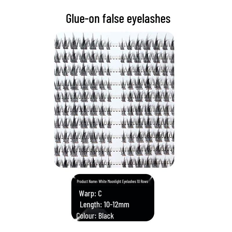 Custom Moonlight Manga Eyelashes: Pure Desire, Natural Dense, Single Cluster False Eyelashes with Glue