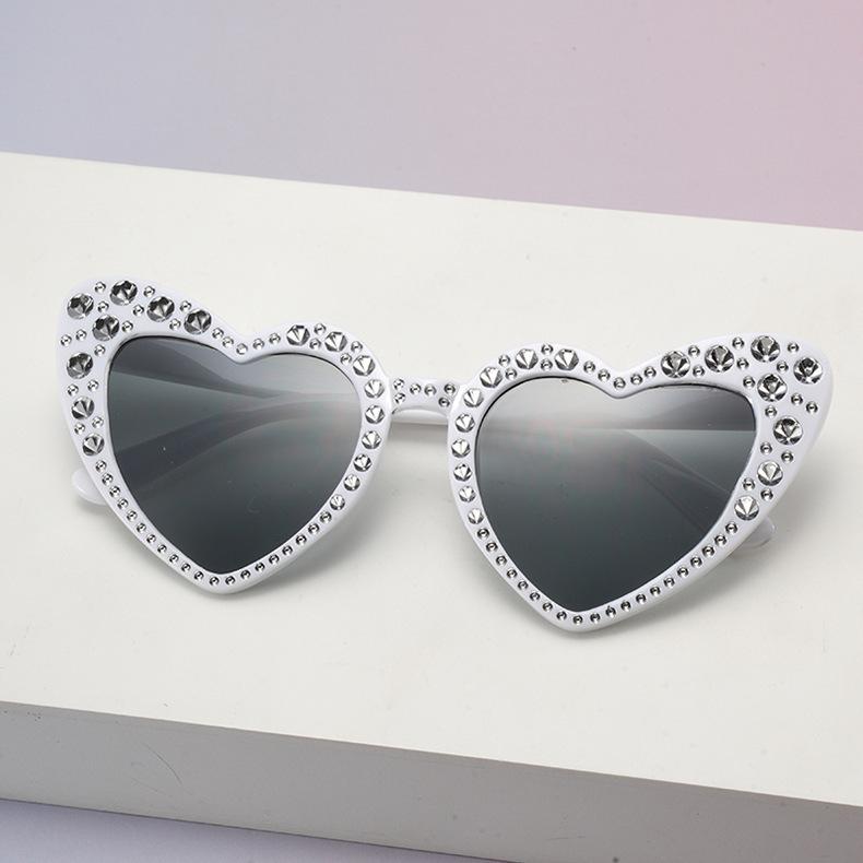 Women'S Uv-Proof Sunglasses Fashion Large-Frame Diamond-Encrusted Sunglasses Women'S Outdoor Sunscreen Glasses