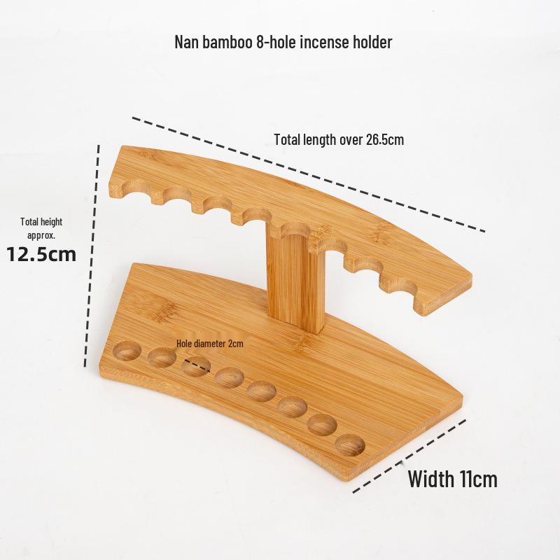 Soporte de Exhibición de Incienso y Horquillas de Bambú - Soporte para Madera de Ágar, Tubo para Incienso, Estante de Almacenamiento de Madera Maciza