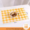 OEING Disposable Orange White Check PE Table Mats
