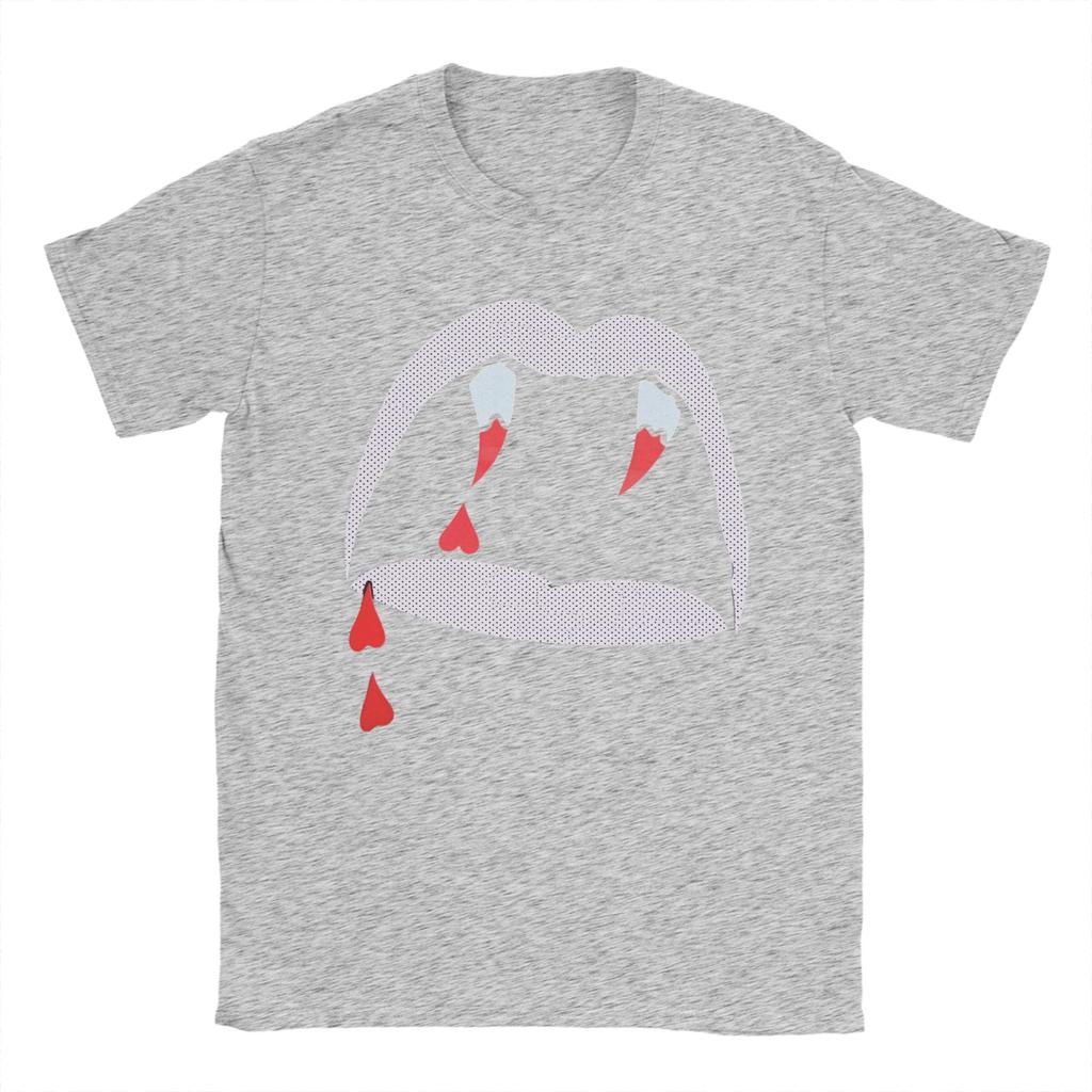 Vampire Lips Unisexs T Shirts Casual Tee Shirt Short Sleeve Crew Neck Tshirt Cotton Plus Size Tops