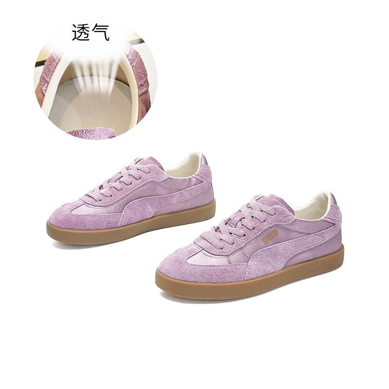 

Leather German training shoes women s shoes 2025 spring soft-soled breathable little white shoes ins college style versatile casual board shoes women 40 фіолетовий