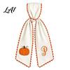 Thanksgiving Door Hanging Decor Halloween Pumpkin Wreath Sash for Fall Front Decor Orange Scalloped Fabric Decorative Scallops Ribbon with