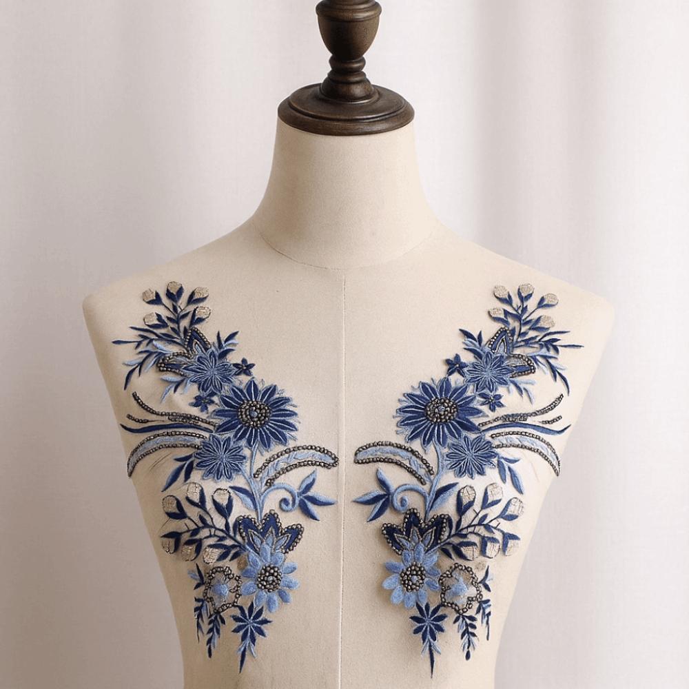 Elegant Embroidery Flower Lace Patch Sequin Clothing Decoration Patch  Fabric Crafts