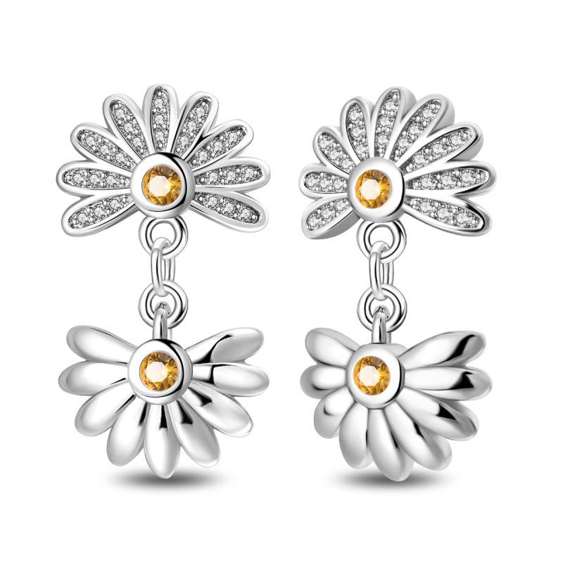 S925 Silver Pink Bow Earrings For Women Sweet Elegant Fashion Jewelry Accessories