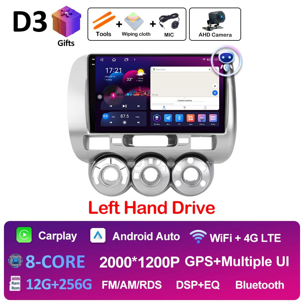 Left Hand Drive Car Video Player For Honda Fit Jazz City 2002 2003 2004 2005 2006 2007 GPS Navi Bluetooth Autoradio Accessories