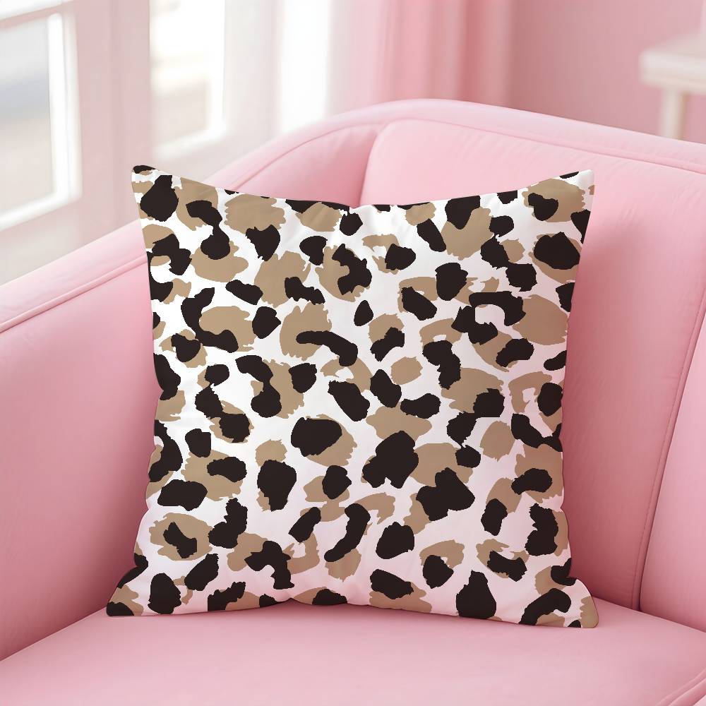 Art Leopard Print Texture Pillow Case Pattern Printing Pillowcase Living Room Sofa Cushion Cover Bedroom Room Decor