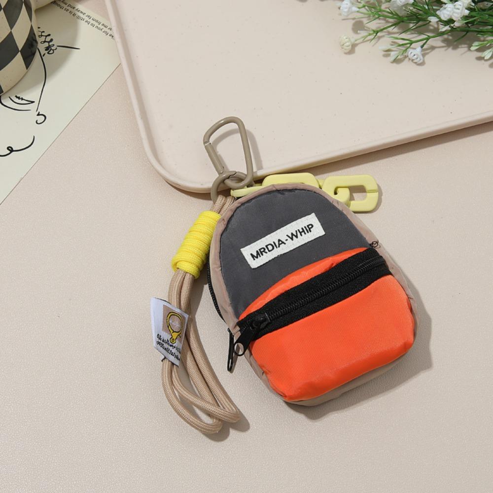 Cute Zipper Coin Purse Mini Key Chain Wallet Pouch Macaron Color Portable Book Bag Pendant Outdoor