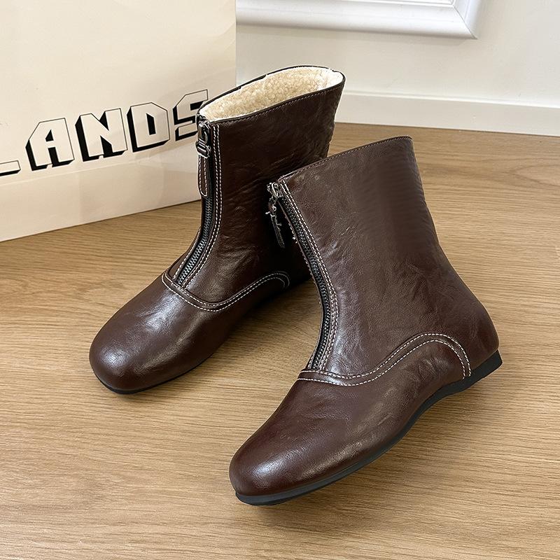 

Женские зимние теплые холодные стеганые подкладки сноубутсы толстая подошва нескользящие износостойкие для улицы досуга спорта кожаные водонепроницаемые хлопковые ботинки 40 коричневый