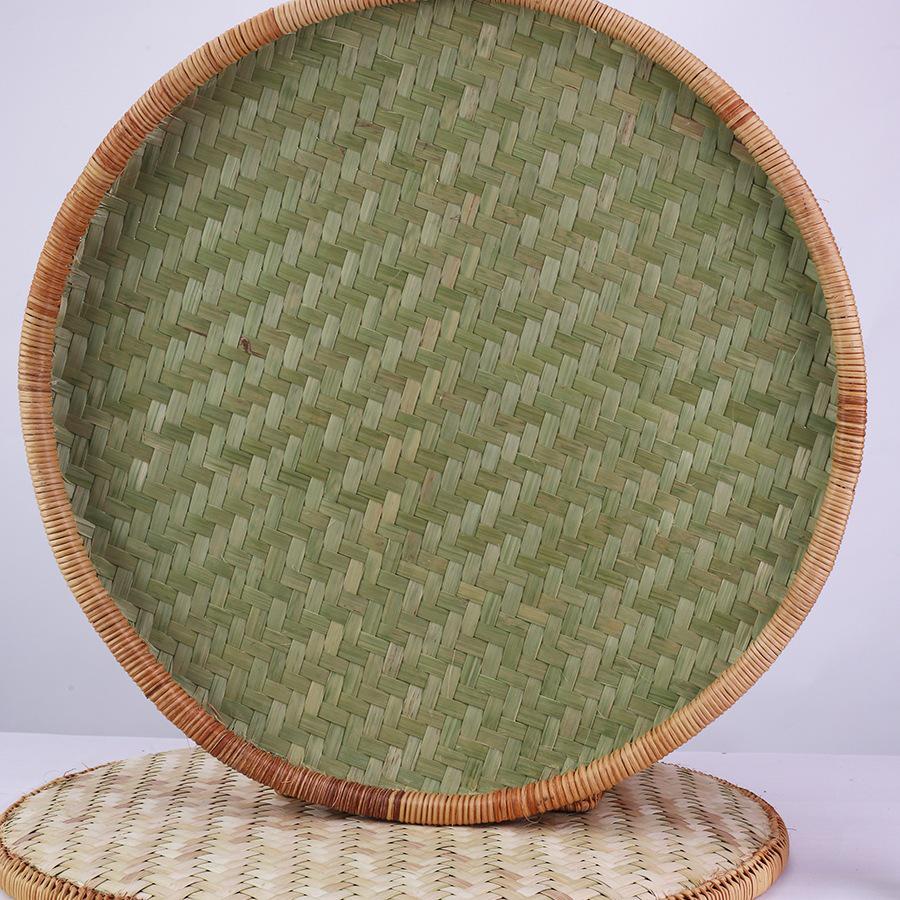 Handmade Bamboo Weaving Sieve Tray: Decorative Round Basket for Drying, Tea Ceremony, and Vegetables