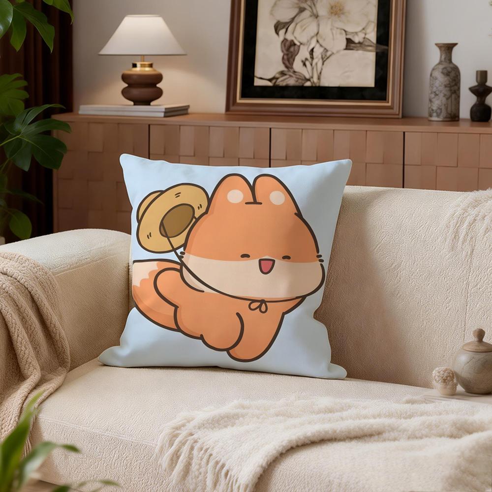 Cute Bokko Fox Cushion Cover Cushion Cover Set 4Pcs 50x50 45x45 40x40 Pillowcase Decorative Sofa Home Decor