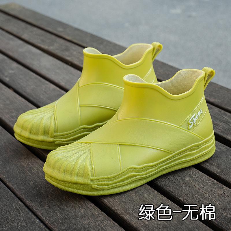 Fashion Rain Shoes Women's Outer Wear Adult Rain Boots Non-slip Versatile Shell Head Water Shoes Waterproof Glue Shoes Women's Summer