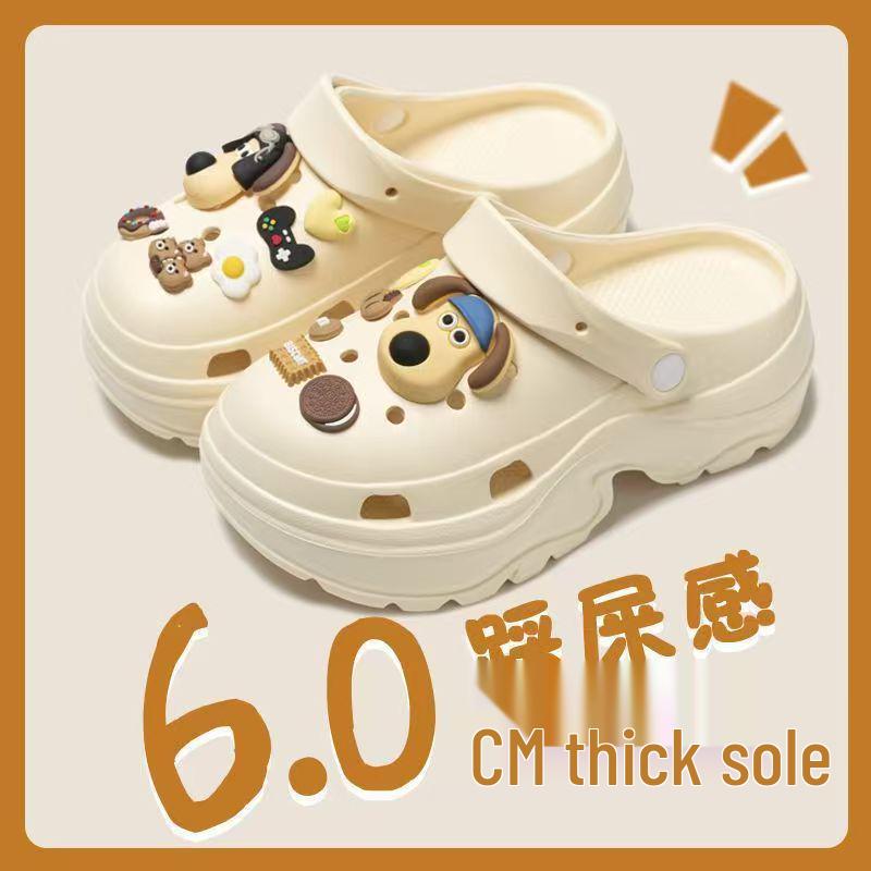 EVA Women's Height-Boosting Summer Clogs - Thick-Soled Beach Sandals for Petite Outdoor Use.