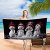 Merry Christmas Snowman Background Cute Single sided Printed Beach Towel Home Decoration Bath Towel 75x150cm Bathroom