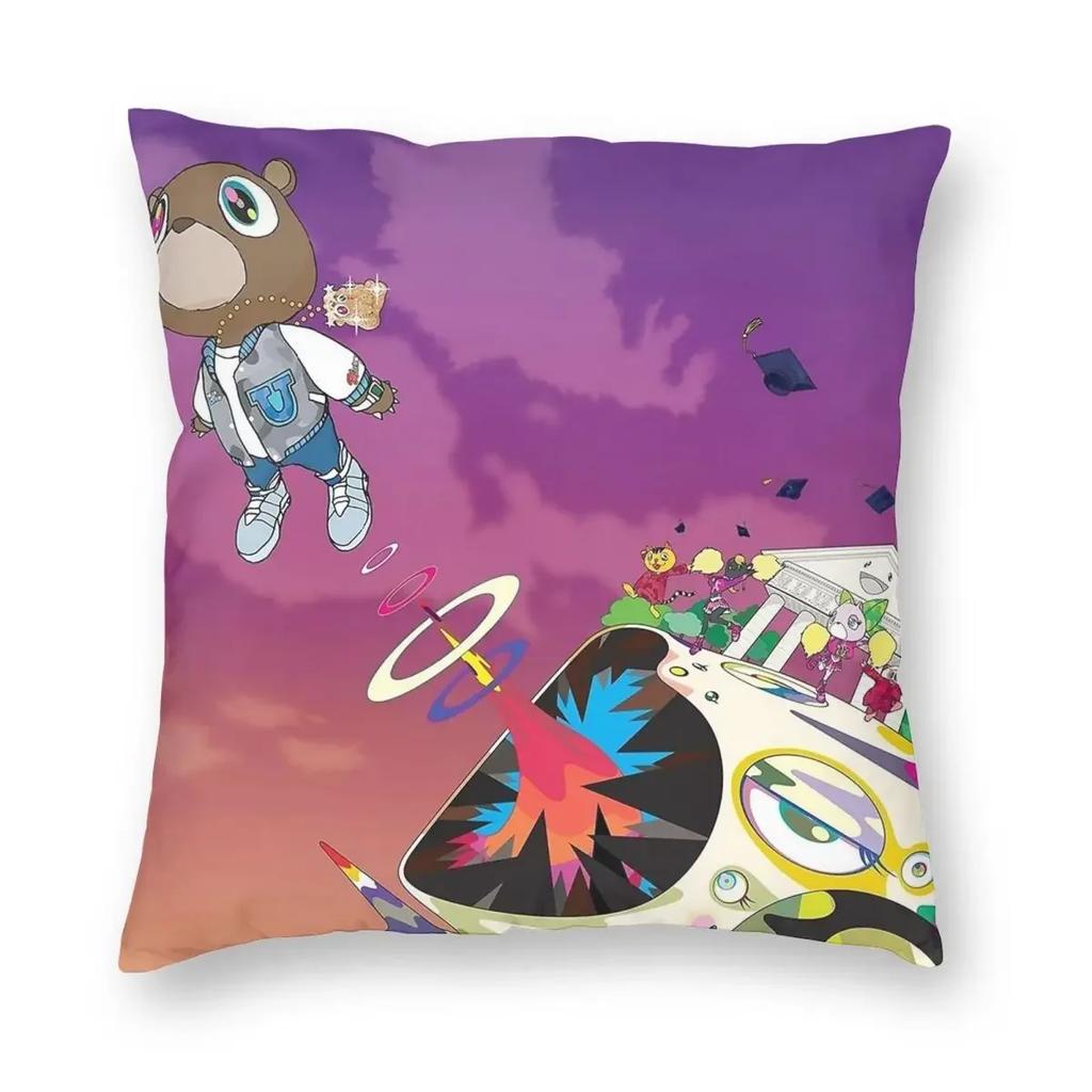 Fly Hight Kanye West Bear Pillowcase Printed Polyester Cushion Cover Decorations Pillow Case Cover Home Zippered X
