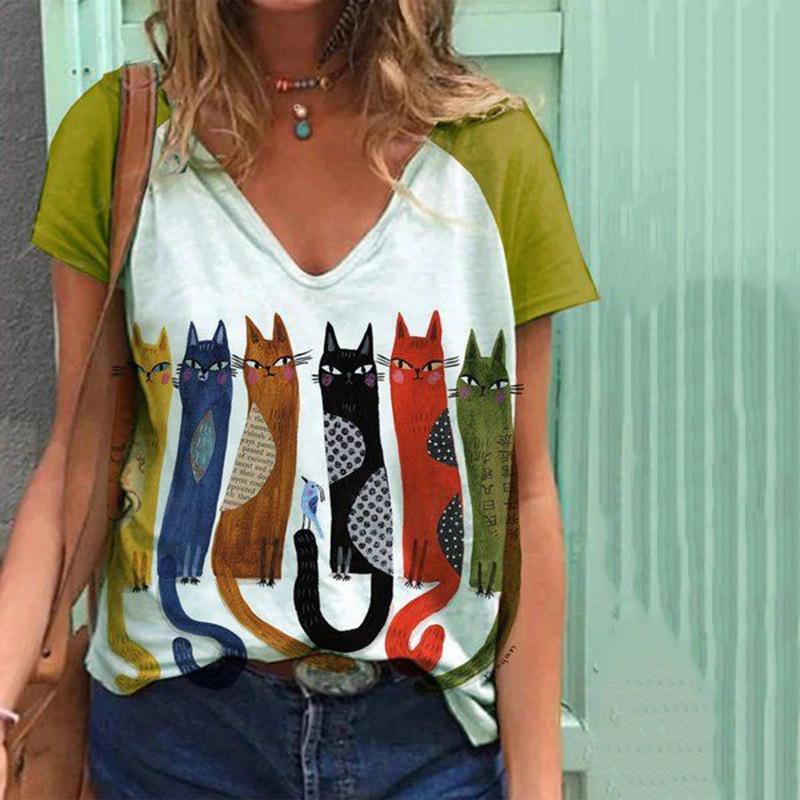 Women's Summer Printed Short Sleeve Top 3D Printed T-Shirt