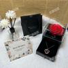 Heart-Shaped Rose & Necklace Gift Box: Preserved Flower Set for Valentine's & Mother's Day