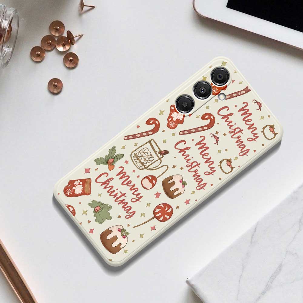 For Samsung Galaxy A16 5G/4G Case Merry Christmas Pattern Printing Straight Edge TPU Phone Back Cover