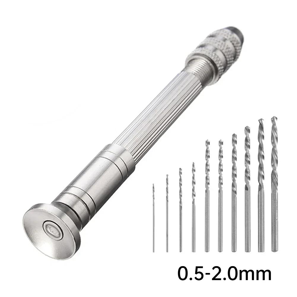 Mini Hand Drill 0.8-3.0mm / 0.5-2.0mm, DIY Drilling Rotary Tool, Copper Wire Twisting, Woodworking Tool, Manual Twist Drill Bit
