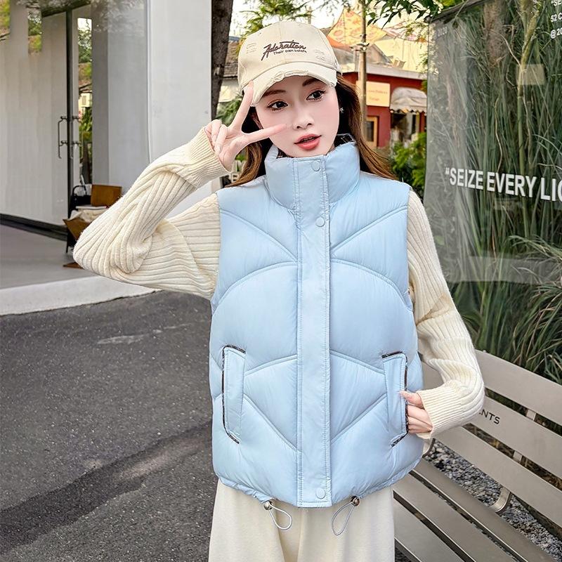 Short Thickened Fashion Vest Down Cotton Vest Vest Autumn and Winter Jacket Foreign Style New Trendy Vest Women