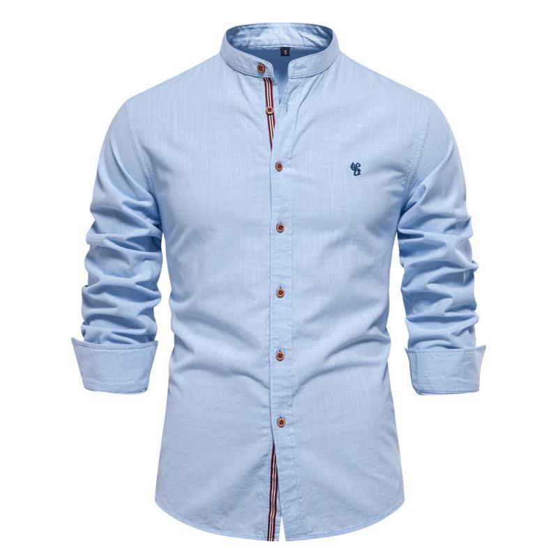 Men's Cotton-Linen Casual Long-Sleeve Shirt - Japanese Style