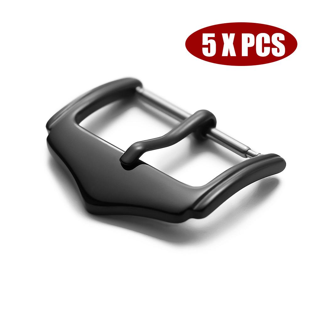 16mm 18mm 20mm Watch Band Metal Buckle Strap Solid Triangle Button Stainless Steel Polished Clasp Silver Black Watch Buckles
